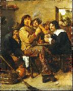 Adriaen Brouwer The Smokers oil on canvas